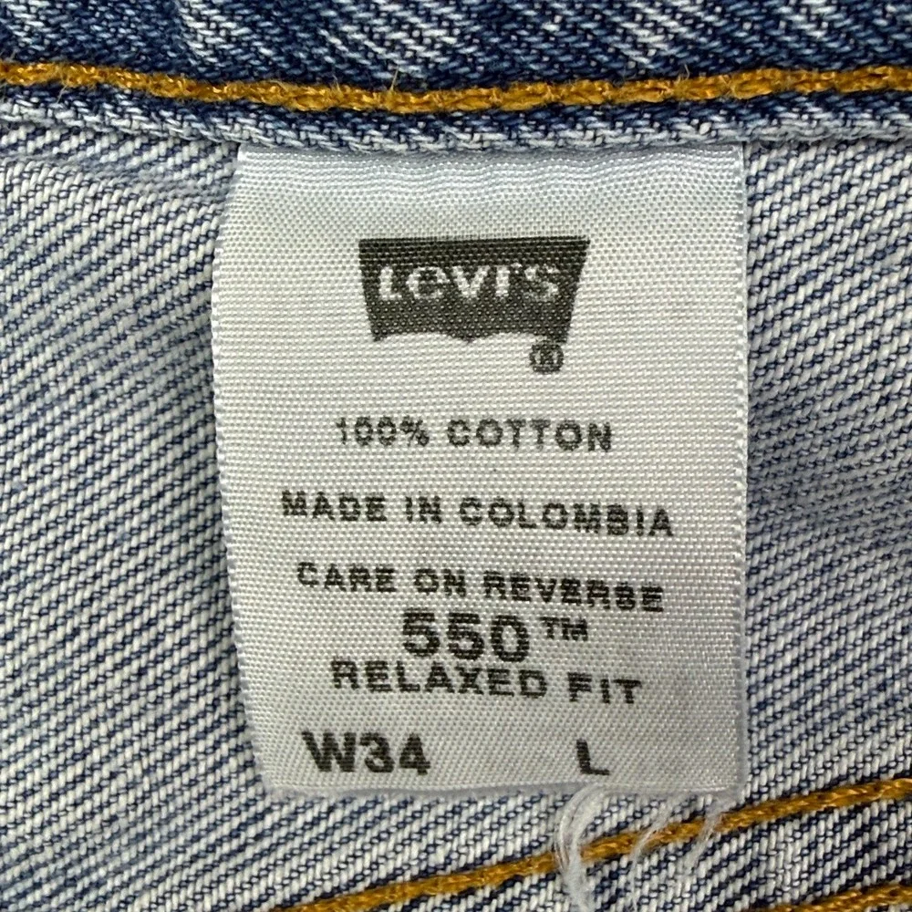 Vintage Levi's 550 Relaxed Fit Jean Shorts Mens Size 34 Waist Blue Denim Y2K